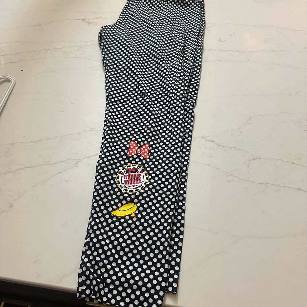 Disney Black and White Leggings with Minnie Mouse Design
